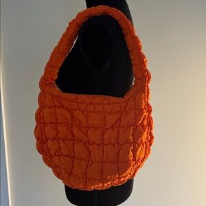 COS Orange Quilted Puffy Bag